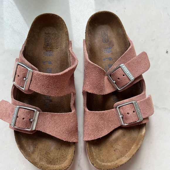 Birkenstock Arizona Suede Leather  Sandals in Pink Clay sz 5.5 / 36 - Picture 2 of 7